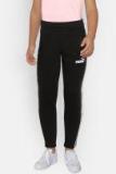 Puma Black Printed Tape Track Pants Girls