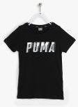 Puma Black Regular Fit Printed Casual T Shirt Girls