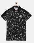 Puma Black Sf Camouflage Printed Polo Collar T Shirt Boys