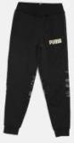 Puma Black Solid Camo Aop Sweatpant Fl Cotton Black Gold Joggers Boys