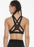 Puma Black Solid Cutout Lightly Padded Sports Bra Women