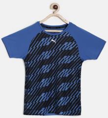 Puma Blue Printed Gym Graphic AOP Tee Round Neck T shirt boys