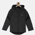 Puma Boys Black Solid Evostripe FZ Hoody Sporty Jacket