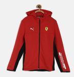 Puma Boys Red Hooded Sweat Sporty Jacket