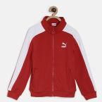 Puma Boys Red Solid Classic T7 Track Sporty Jacket