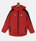 Puma Boys Red Solid T7 LW Padded Puffer Jacket