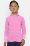 Puma Girls Pink Solid Hooded EVOSTRIPE FZ Jacket