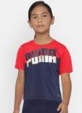 Puma Girls Red Printed Round Neck T Shirt