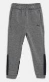 Puma Grey Solid Slim Fit Tech Joggers Boys