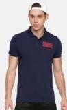 Puma Men Navy Blue Solid Graphic Pique Polo III T shirt