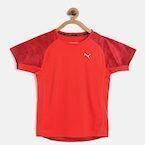 Puma Red Printed Gym Aop Round Neck T Shirt Boys