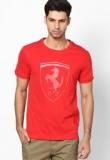 Puma Red Round Neck T Shirt Men