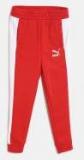 Puma Red Solid Classic T7 Joggers Boys