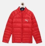 Puma Red Solid Puffer Jacket Boys