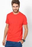 Puma Red Solid Round Neck T Shirt Men