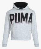 Puma Style Graphic Hoody Light Gray Heather Grey Hoodies Girls