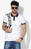 Puma White Printed Slim Fit Polo T Shirt Men