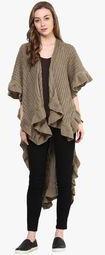 Punk Khaki Solid Shrug Women