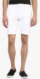 Punk White Solid Shorts Men