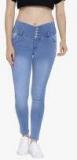 Purple Feather Blue High Rise Jeans Women