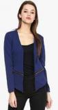 Purplicious Blue Solid Summer Jacket Women