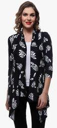 Purys Black Printed Shrug Women