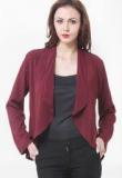 Purys Maroon Solid Shrugs Women