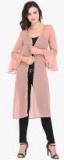 Purys Peach Self Design Shrug Women