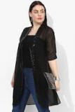 Qurvii Black Embellished Shrug Women