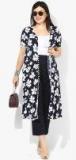 Qurvii Navy Blue Printed Shrug women