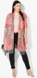 Qurvii Orange Printed Shrug Women