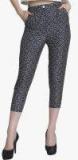 Raaika Navy Blue Printed Coloured Pants Women