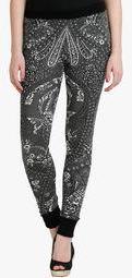 Rage Dark Grey Printed Legging Women