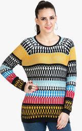 Rage Multicoloured Printed Sweater Women