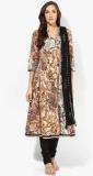 Rain & Rainbow Brown Printed Churidar Kameez Dupatta women