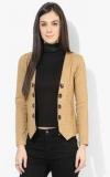 Raindrops Beige Solid Summer Jacket Women