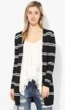 Raindrops Black And White Striped Shrug Women