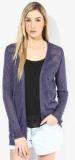 Raindrops Blue Solid Shrug Women