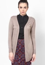 Raindrops Grey Solids Shrug Women