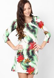 Raindrops White Printed Tunics women