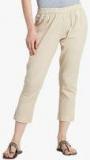 Rangmanch By Pantaloons Beige Solid Coloured Pants Women