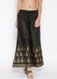 Rangmanch By Pantaloons Black Polyester Printed Palazzo Trousers women