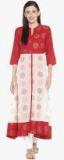 Rangmanch By Pantaloons Red Printed Flared Kurta Women