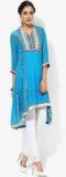 Rangriti Aqua Blue Printed Kurta women