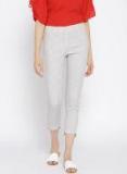 Rangriti Grey Checked Slim Fit Coloured Pants Women