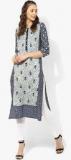 Rangriti Navy Blue Printed Kurta women