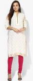 Rangriti Off White Printed Cotton Blend Kurta women