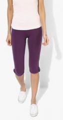 Rattrap Purple Solid Capris women