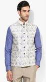 Raymond Beige Printed Waistcoat Men