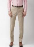 Raymond Beige Slim Fit Solid Formal Trousers Men